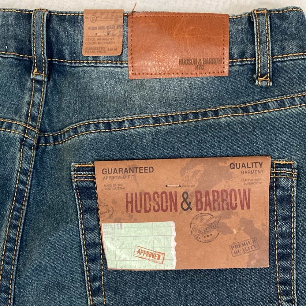 HUDSON & BARROW Mens Jeans Short stretch - Picture 8 of 10